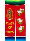 Guadalupe Graduation Stole Class of 2025 Red