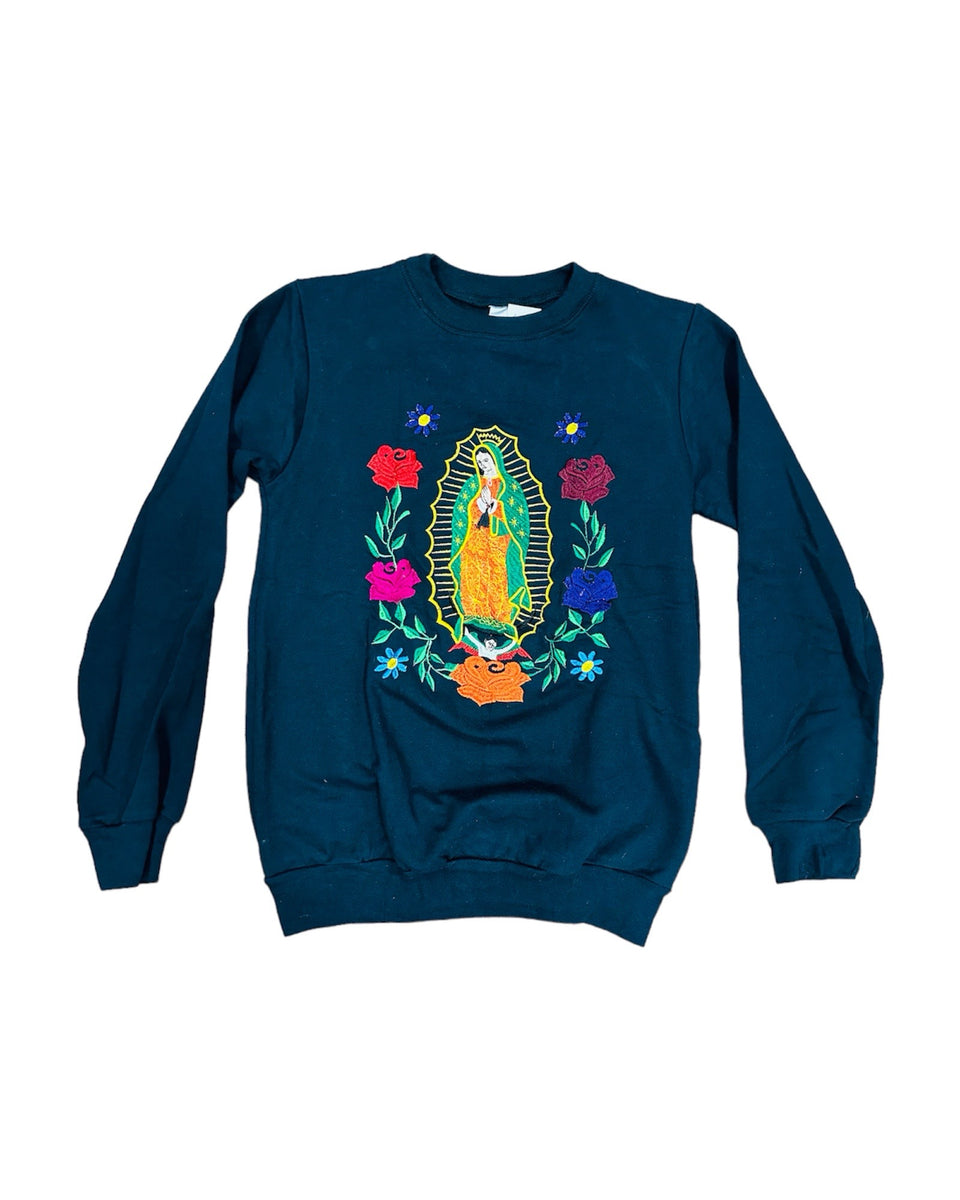 Lady of Guadalupe Sweatshirt Black – Cielito Lindo