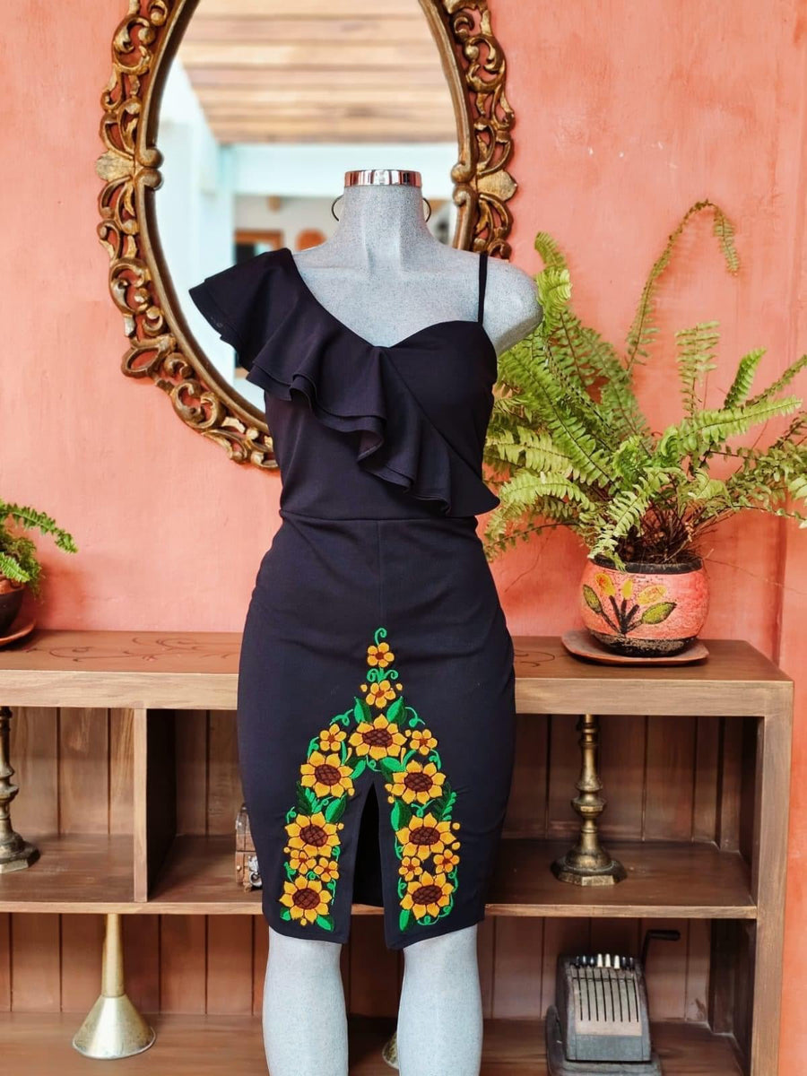 [新品] フラメンコ衣裳・Girasol・Made in Spain Girasolito Mexican Black Dress – Cielito Lindo