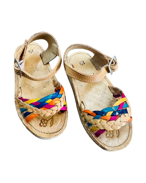 Mexican Girl Rainbow Leather Sandals