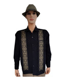 Men's Guayabera Presidencial Riviera Black - Cielito Lindo