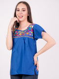 Tehuacan Embroidered Blouse Hot Pink