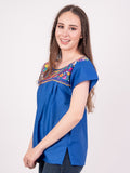 Tehuacan Embroidered Blouse Hot Pink
