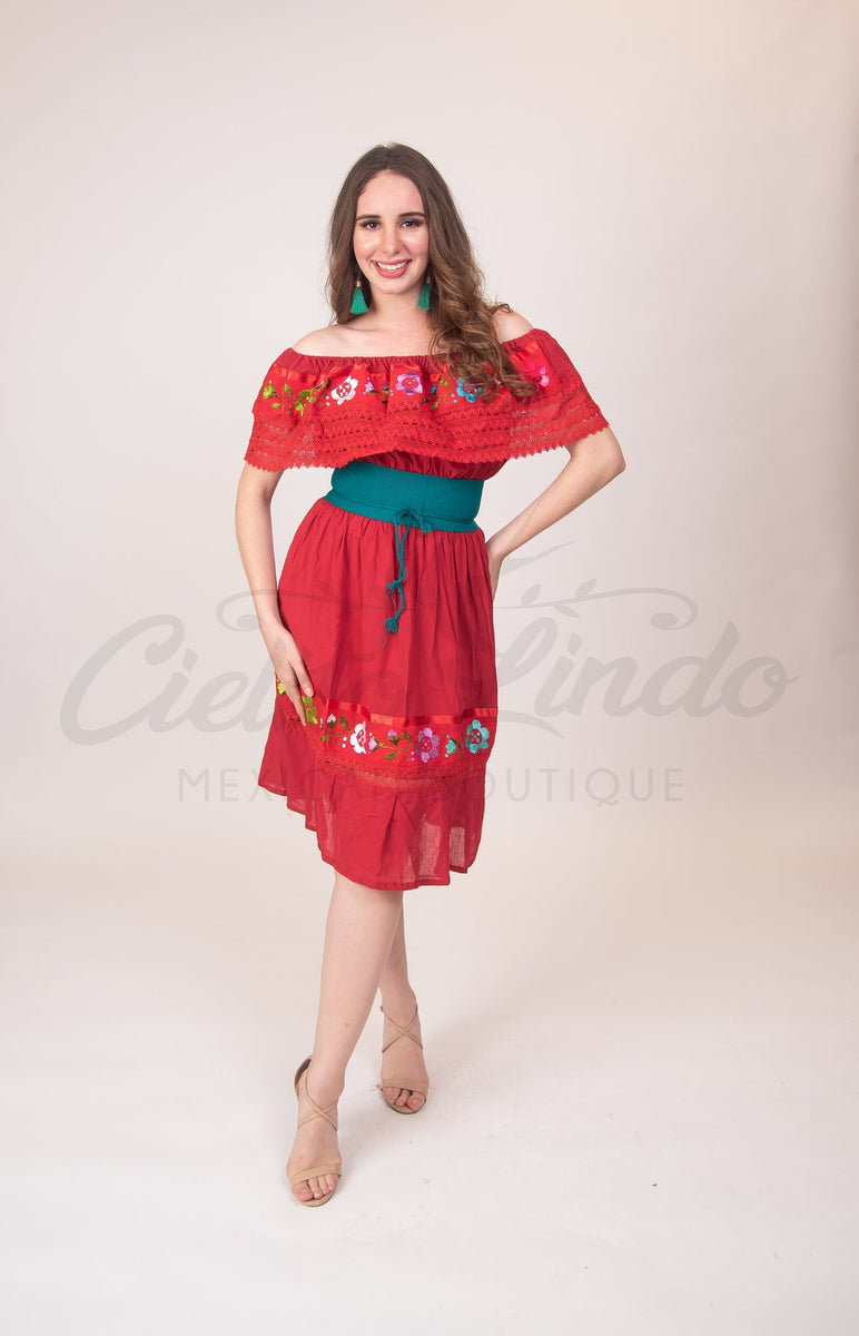 Puebla Off-Shoulder Dress Black – Cielito Lindo