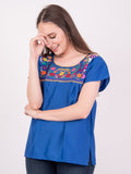 Tehuacan Embroidered Blouse Hot Pink