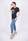 Blouses Frida Serape Black Embellished T-Shirt