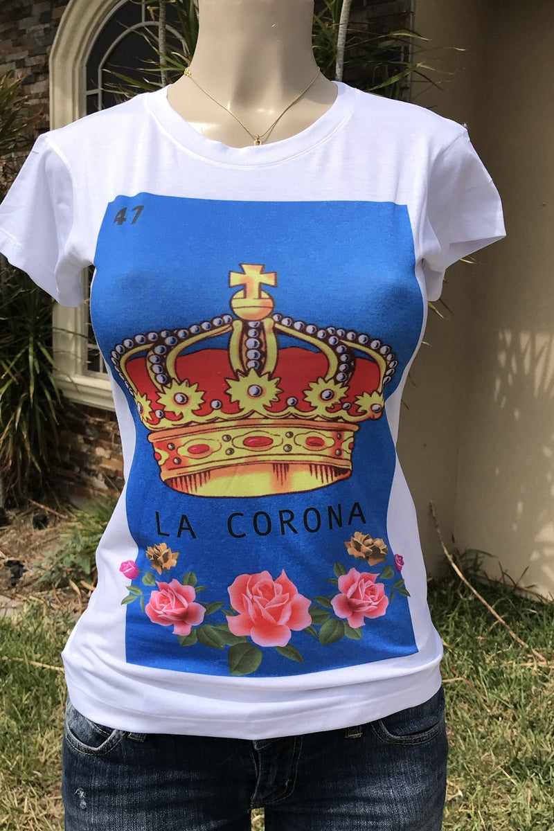Mexican Printed T-Shirt La Corona from La Loteria Mexicana Tee