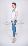 Mexican Tehuacan Embroidered Blouse White - Cielito Lindo