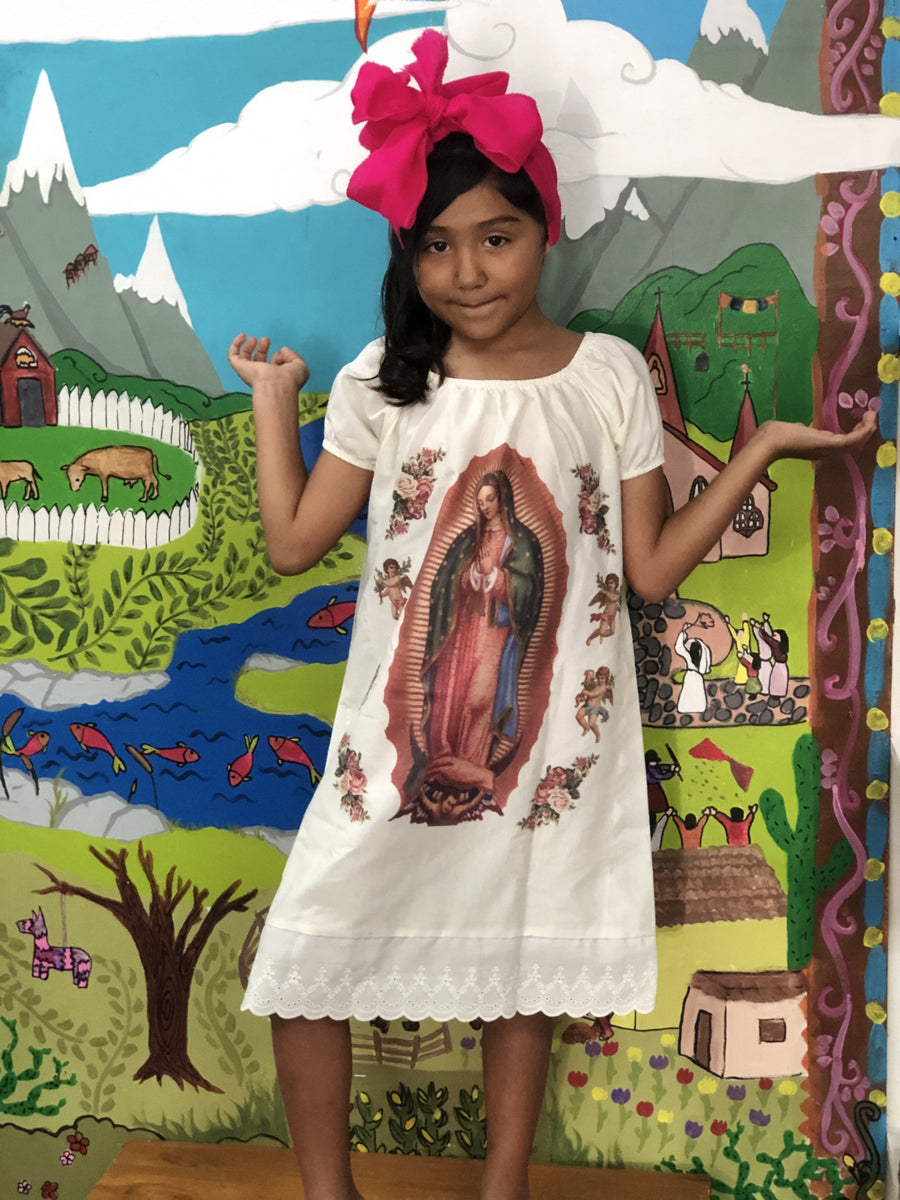 lady of guadalupe dress Embroidered Virgen Guadalupe Dress, Off Shoulder Mexican Dress, Plus Size