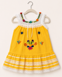 Milagro Dress Floral Hand Embroidered and Crocheted