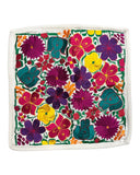 Mexican Ivory Floral Embroidered Pillow Cover