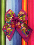 Floral Embroidered Hair Bows - Cielito Lindo