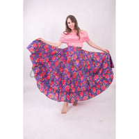 Mexican Folklorico Purple Floral Skirt