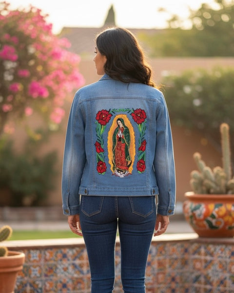 Denim Guadalupe Embroidered Jacket