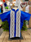 Boys Guayabera Maya Royal Blue - Cielito Lindo
