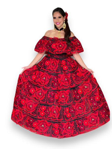 Mexican Chiapaneca Red Dress