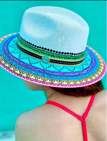 Hand painted Mexican hat Tulum