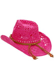 Beaded Crochet Crushable Straw Cowboy Hat