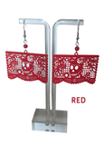 "Florecita" Skull, Papel Picado style earrings - Cielito Lindo