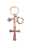 Cross Pendant Bling Rhinestone Metal Key Chain