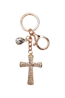 Cross Pendant Bling Rhinestone Metal Key Chain