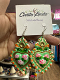 Heart Metal Hand Painted Earrings by Jacinto