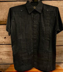 Men's Guayabera Black on Black