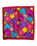 Mexican Red Floral Embroidered Pillow Cover