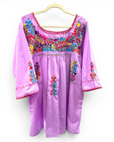 San Antonino Mexican Blouse 3/4 Sleeve Lavender