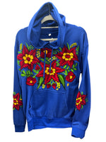 Zina Embroidered Hoodie Royal Blue