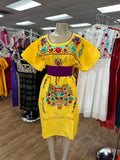 Puebla Plus Size Dress Yellow