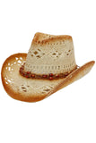 Beaded Crochet Crushable Straw Cowboy Hat