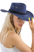 Classic Faux Nubuck Suede Poly Fabric Western Cowboy Hat