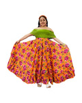 Mexican Folklorico Orange Floral Skirt