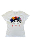 Frida Serape White Embellished T-Shirt