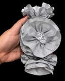 Silver Floral Ribbon Headband