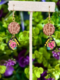 Conchas and Cafecito Hand Painted Wooden Earrings - Cielito Lindo