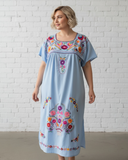Puebla Light Blue Midi Dress