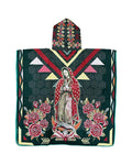 Lady of Guadalupe Hooded Green Poncho