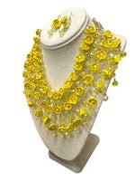 Handmade Ixtle Necklace & Earrings Yellow