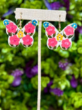Hand Painted Wooden Butterfly Earrings - Cielito Lindo
