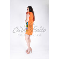 Zina Orange Mini Dress