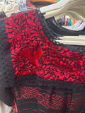 Oaxaca Paloma Blouse Black with Red