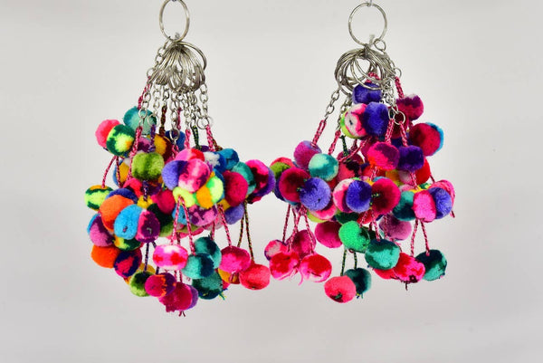 Pom Pom Key Ring Multicolored Decoration Handbag  Charm