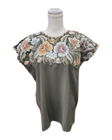 Elegant Mexican Blouse Olive Green