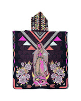 Lady of Guadalupe Hooded Poncho Black