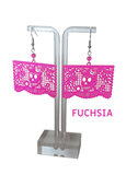 "Florecita" Skull, Papel Picado style earrings - Cielito Lindo