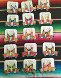 Hand Painted Wooden Donkey Piñata Earrings - Cielito Lindo