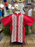 Boys Guayabera Maya Red - Cielito Lindo