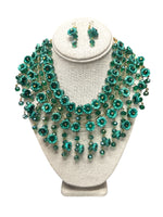 Handmade Ixtle Necklace & Earrings Green